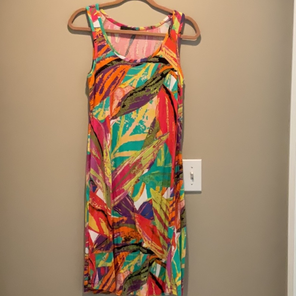 Spense Vibrant Multicolor Abstract Midi Dress